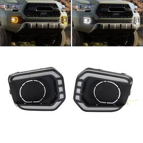22shopde 550747399450 Dual Daytime Running Lights Turn Signal Fog Light Bezel For Toyota Tacoma 16-23