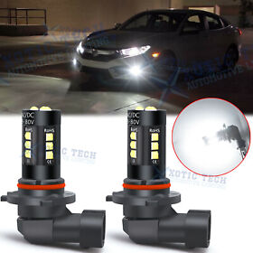 Df163w 2x White 9145 H10 Led Fog Lights For Toyota Sequoia 2008-2017 Tundra 2007-2013