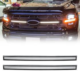 Allinonepart All-zwledwhxlt150 Clear Lens Grille Lights With Drl And Sequential Turn Signal For 2024 Ford F150 Xlt