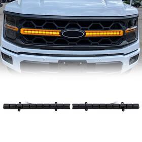 Amfmaa00189 American Modified Smoked Amber Led Drl With Sequential Turn Signal Lights For 2024 Ford F150 Tremor