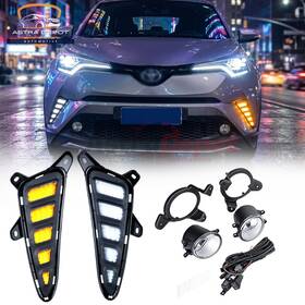 Astradepot 934683118007 Led Drl Daytime Running Fog Lights With Switch Kit For Toyota C-hr Chr 2016-2019