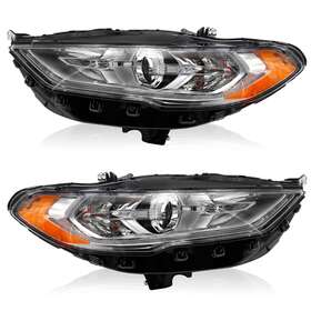 Fo2502350 Autogadgets 1 Pair Of Halogen Projector Headlights Led Drl For 2017-2020 Ford Fusion