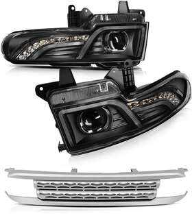 Auto8002272023 Autoparts Lights Headlamps For Toyota Fj Cruiser 2007-2015 Black Headlights Assembly Pair