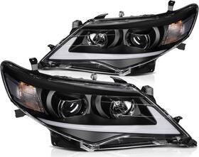 Auto8802382023 Autoparts Lights Pair Projector Headlights Assembly For 2012-2014 Toyota Camry Black Headlamps