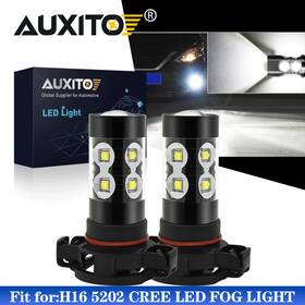 5202 Auxito 738598457080 H16 Led Headlight Bulbs Fog Light 6000k Xenon White High Power