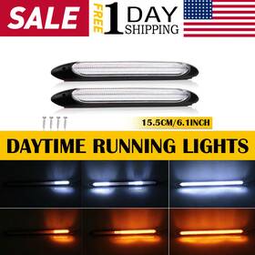 Pas0269 Auxito 2x 15cm Drl Led Headlight Strip Light Daytime Running Sequential Signal Lamp Us