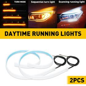 Rxdt-082-wy Auxito 24 Inch /60cm Slim Amber Sequential Drl Led Turn Signal Strip For Headlight Flexible