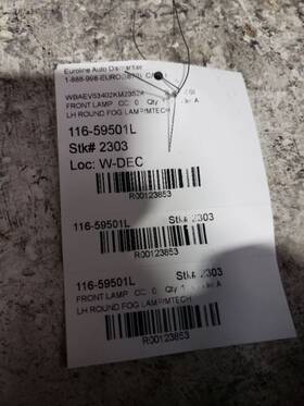 116-59501l Bmw 01-05 320i Driver Corner/park Light Fog-driving Sedan Round 123853