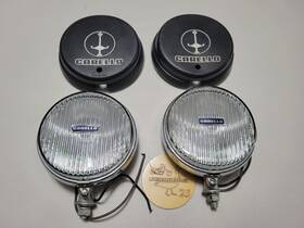 02.100.017 Carello Vintage Fog Lights Driving Italy Italian Clear Glass Lens 140