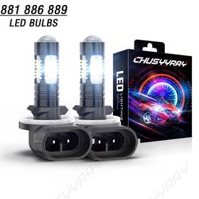 Chusyyray 782890727495 2 Pack 881 Led Fog Light Driving Bulbs 862 886 889 894 896 898 Xenon White 6500k