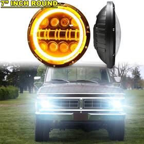 7inch-full-round-headlight Chusyyray 2025 New 7inch Round Led Headlights Hi-lo Beam For Gmc C15 C25 C35 Pickup