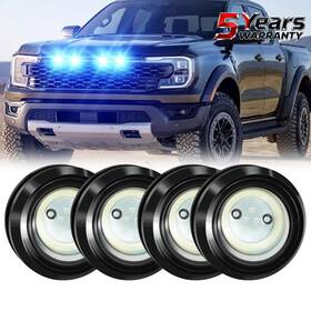 Chu2023-2008 Chusyyray 4pcs Blue Raptor Style Led Front Grille Lights Kit For Toyota Rav4 2019-2025