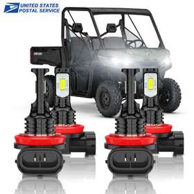 Hd10 Chusyyray H11 4x Led Headflight For Can-am Defender Hd5 Hd8 Combo Bulbs Light Kit