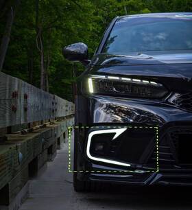 Cyber-lux Cl006civ22-3 Led Daytime Running Light With Sequential For 2022-2024 Honda Civic Sedan Hatchback