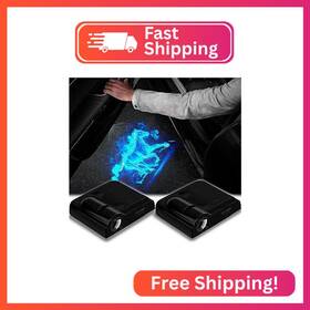 Dmstore Cdl-10 2pcs For Cold Horse 3d Magnetic Car Door Step Led Welcome Logo Shadow Ghost Ligh