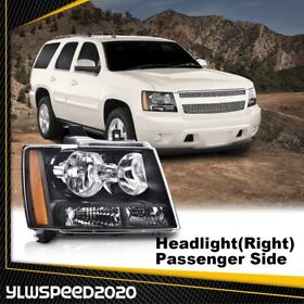 V-02hla4539abkr Fit For 2007-2014 Chevy Avalanche Btahoe Black Headlight With Halo Drl Right Side