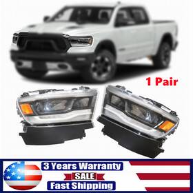 68316082ag Gdrasuya10 Pair For 2019 2020 2021 Dodge Ram 1500 Full Led Headlights Headlamp With Drl Rh Lh
