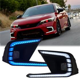 Gl005-5 Glow Guru Led Drl For Honda Civic 2022-24 Daytime Running Light Fog With Sequential
