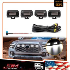 Jdm-018-t Gtinthebox Rb-008bw For Toyota 2020-2022 Tacoma Pro Raptor Style Grille White Led Lights Kit