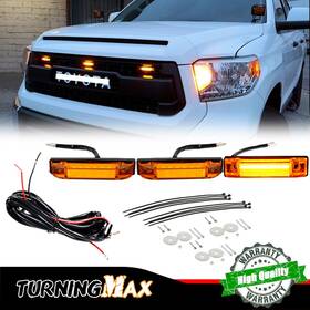 Rb-189aa Gtinthebox Amber Lens Led Front Grille Running Light Set For 14-21 Tundra With Trd Pro Grill
