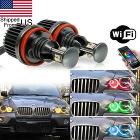 2404n Hexed Tech For Bmw E90 E92 E60 328i 335i M3 M5 2pcs H8 Rgb Angel Eyes Halo Marker Led Bulbs