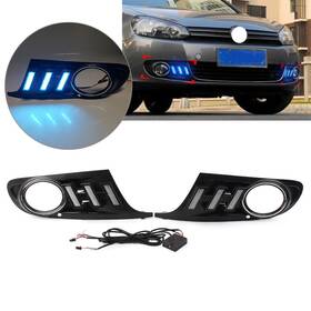 Hukyu 550742630909 2x Car Fog Lamp Daytime Running Light Drl With For Volkswagen Golf 6 09-13