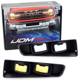 70-704-switchback Ijdmtoy Raptor Style Dual-pod White/amber Switchback Led Drl For Bronco Modular Bumper