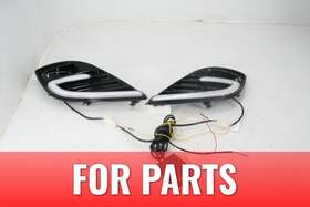 70-869-sb-p1 Ijdmtoy Auto Accessories For Parts Glossy Black Bezel White Amber Led C Ring Running Light