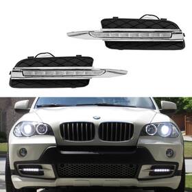 Fs70fs733 Ijdmtoy Xenon White 18w Led Daytime Running Lights Drl For 2007-10 Bmw X5 E70 Pre-lci