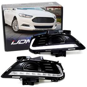 Ijdmtoy Fs70fs747 Direct Fit 16-led Daytime Running Lights Drl Fog Lamps Kit For 13-16 Ford Fusion