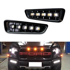 Fs70fs845-switchback Ijdmtoy 5-light White/amber Switchback Led Daytime Running Lights For 17-20 Ford Raptor