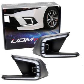 Fs70fs896-switchback Ijdmtoy Fog Bezel Replace Switchback Led Daytime Running Light For 2022 Honda Civic 4dr