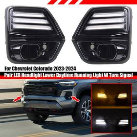 Hy008271 Ixuanzz Pair Dynamic Fog Lights Drl Turn Signal Light For Chevrolet Colorado 2023-2024