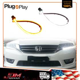 Rb-017wa Jdmtech 2pc Switchback Led Drl Turn Signal Lights Headlight For 13-15 Honda Accord Sedan