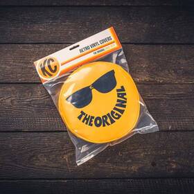 5805 Kc Hilites Retro 8in Round Yellow Vinyl Light Cover With Black The Original Logo Pair