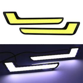 Lbox 550755823633 Pair L Shape Cob White Led Light Car Daytime Running Driving Drl Lamp 12v