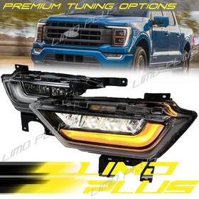 Dr46 Limo Plus For Ford F150 2021-2023 Front Led Fog Lights Turn Signal Set With Wires