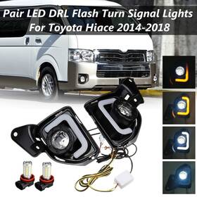 Hy005551 Mag Led Drl Daytime Running Lights Fog Lamp With Turn Signal For Toyota Hiace 2014-2018