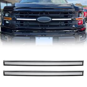 Maxgrill Maxglxlt0011 Pair Clear Lens White Led Drl Grille Lights With Turn Signal For 24 Ford F150 Xlt