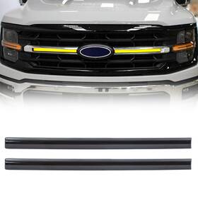 Meig-ledsmokxlt15024 Meigai Smoked Amber Led Drl With Sequential Turn Signal Light For 2024 Ford F150 Xlt Grill