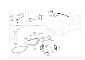 Mercedes-benz 218-820-01-56-64 Genuine Mercedes-benz Additional Headlamp
