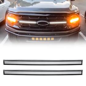 Metaauto Metazwledclxlt24 Clear Lens Drl With Sequential Turn Signal Light For 2024 Ford F150 Xlt Oem Grille