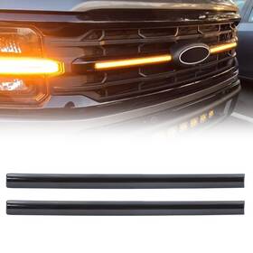 Metaauto Metazwledsmxlt150 Smoked Lens Grill Amber Light Drl With Sequential Turn Signal For 24 Ford F150 Xlt