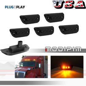 Rb-292ba Modipim 5x Smoked Rooftop Cab Running Lights Led 4300k For 15-20 Kenworth T680 T770 T880