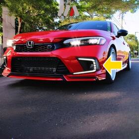 Mo005-3 Moer-motorsports Clear Drl For Honda Civic Led Daytime Running Light Fog Lights 22-24 Turn Signal