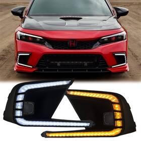 Mo005-4 Moer-motorsports Clear Lens Led Drl For Honda Civic Daytime Running Light Fog 2022-2024