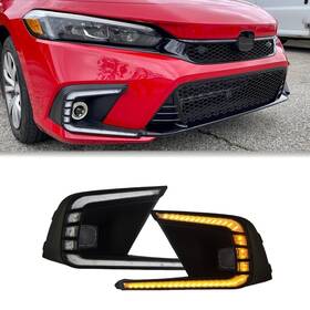 Mo005-6 Moer-motorsports Clear Led Drl For Honda Civic Daytime Running Light Fog 2022-2024