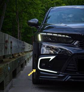Mo006-4 Moer-motorsports Drl For 22-24 Honda Civic Fog Light Clear Lens Led Daytime Running 1 Pair