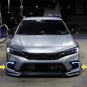 Mo006-5 Moer-motorsports Clear Lens Led Daytime Running Light For 22-24 Honda Civic Fog Drl 1 Pair