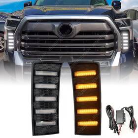 Osty-04-101-wl Onestop Autoparts Pair Daytime Running Lights For 22-24 Toyota Tundra Led Fog Lamp Turn Signal Drl